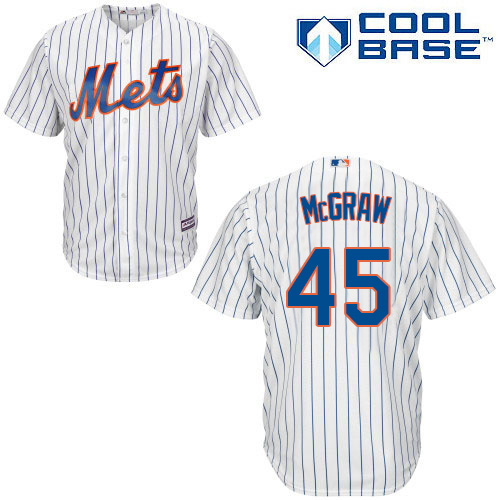 Mets #45 Tug McGraw White(Blue Strip) Cool Base Stitched Youth MLB Jersey